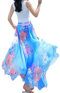 Afibi Womens Full/Ankle Length Blending Maxi Chiffon Long Skirt - Zainab's Closet