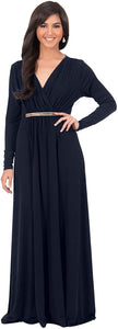 KOH KOH V-Neck Flowy Formal Kaftan Dress - Zainab's Closet
