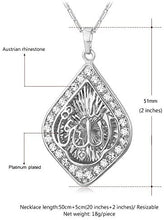 Load image into Gallery viewer, U7 Unisex Platinum / 18K Gold Plated Allah Pendant with 22 inch Link Chain Necklace