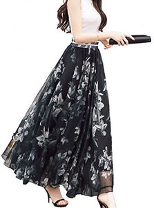 Afibi Womens Full/Ankle Length Blending Maxi Chiffon Long Skirt - Zainab's Closet