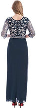Load image into Gallery viewer, MANER Chiffon Beaded Sequin 3/4 Sleeve Long Gown - Zainab&#39;s Closet