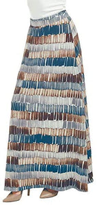 Lock and Love Women's Print/Solid High Waist Maxi Skirt-Made in U.S.A. - Zainab's Closet