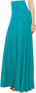 Lock and Love Women's Print/Solid High Waist Maxi Skirt-Made in U.S.A. - Zainab's Closet