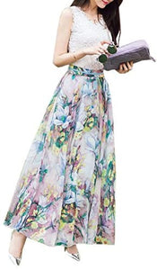 Afibi Womens Full/Ankle Length Blending Maxi Chiffon Long Skirt - Zainab's Closet