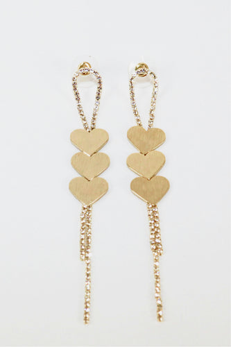Gold Plated Hearts Threader Earrings