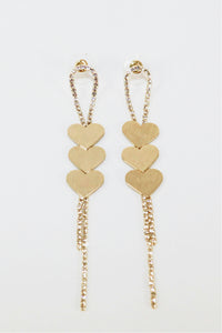 Gold Plated Hearts Threader Earrings