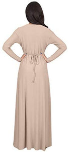 KOH KOH V-Neck Flowy Formal Kaftan Dress - Zainab's Closet