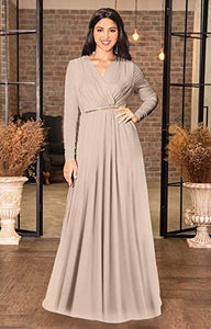 KOH KOH V-Neck Flowy Formal Kaftan Dress - Zainab's Closet