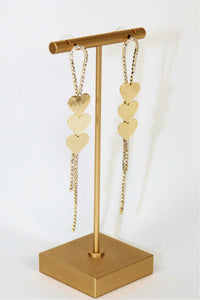 Gold Plated Hearts Threader Earrings