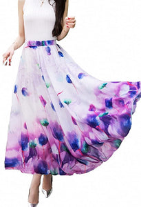 Afibi Womens Full/Ankle Length Blending Maxi Chiffon Long Skirt - Zainab's Closet