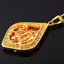 Load image into Gallery viewer, U7 Unisex Platinum / 18K Gold Plated Allah Pendant with 22 inch Link Chain Necklace