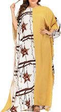Load image into Gallery viewer, Flygo Women&#39;s Batwing Plaid Floral Printed Short Sleeve Oversized Maxi Dress