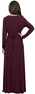 KOH KOH V-Neck Flowy Formal Kaftan Dress - Zainab's Closet