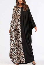 Load image into Gallery viewer, Flygo Women&#39;s Batwing Plaid Floral Printed Short Sleeve Oversized Maxi Dress