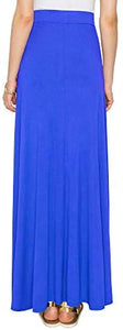 Lock and Love Women's Print/Solid High Waist Maxi Skirt-Made in U.S.A. - Zainab's Closet