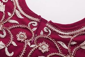 MANER Chiffon Beaded Sequin 3/4 Sleeve Long Gown - Zainab's Closet
