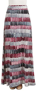 Lock and Love Women's Print/Solid High Waist Maxi Skirt-Made in U.S.A. - Zainab's Closet