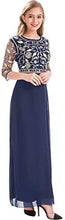 Load image into Gallery viewer, MANER Chiffon Beaded Sequin 3/4 Sleeve Long Gown - Zainab&#39;s Closet