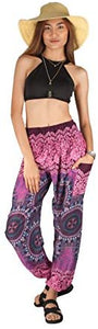 Joob Joob Women's Comfy Bohemian Tapered Elephant Loose Yoga Travel Pajama Lounge Pants - Zainab's Closet