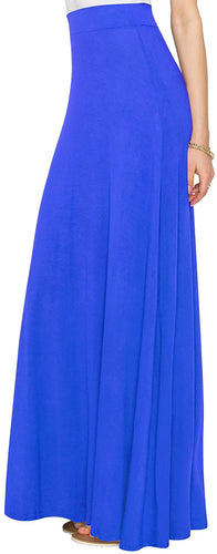 Lock and Love Women's Print/Solid High Waist Maxi Skirt-Made in U.S.A. - Zainab's Closet