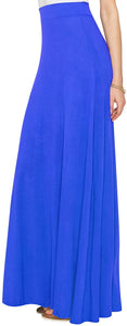 Lock and Love Women's Print/Solid High Waist Maxi Skirt-Made in U.S.A. - Zainab's Closet