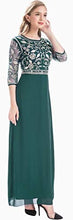 Load image into Gallery viewer, MANER Chiffon Beaded Sequin 3/4 Sleeve Long Gown - Zainab&#39;s Closet