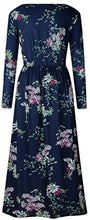 Load image into Gallery viewer, ZESICA Women&#39;s Floral Print Long Sleeve Pockets Empire Waist Pleated Long Maxi Dress