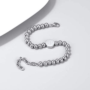 PROSTEEL Childrens' Allah Bracelet, Islamic Jewelry Stainless Steel Beaded Chain Bracelet, fits Wrist from 5.9'' to 7.9''