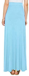 Lock and Love Women's Print/Solid High Waist Maxi Skirt-Made in U.S.A. - Zainab's Closet
