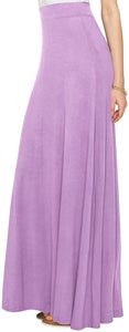 Lock and Love Women's Print/Solid High Waist Maxi Skirt-Made in U.S.A. - Zainab's Closet