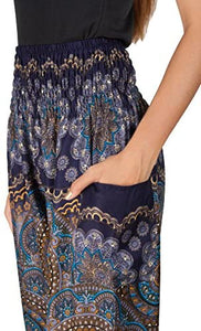 Joob Joob Women's Comfy Bohemian Tapered Elephant Loose Yoga Travel Pajama Lounge Pants - Zainab's Closet