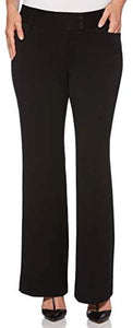 Rafaella Women's Curvy Fit Gabardine Boot Leg Trousers - Zainab's Closet