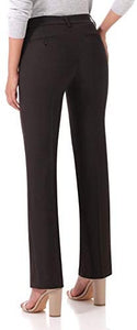 Rekucci Women's Smart Stretch Desk to Dinner Straight Leg Pant w/Zipper Closure - Zainab's Closet