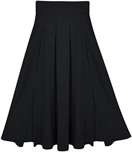 Ranphee Women's Ankle Length High Waist A-line Maxi Skirt w/ Pockets