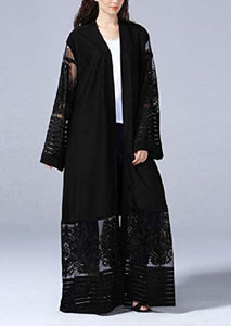 Abetteric Womens Embroidered Dubai Style Muslim Abaya Robe