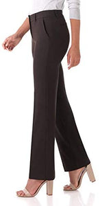 Rekucci Women's Smart Stretch Desk to Dinner Straight Leg Pant w/Zipper Closure - Zainab's Closet