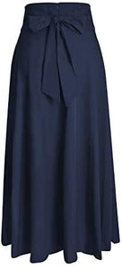 Ranphee Women's Ankle Length High Waist A-line Maxi Skirt w/ Pockets