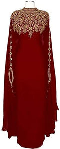 Athena Long Sleeve Chiffon Maxi Formal Gown Kaftan - Zainab's Closet