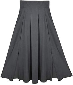 Ranphee Women's Ankle Length High Waist A-line Maxi Skirt w/ Pockets