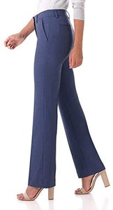 Rekucci Women's Smart Stretch Desk to Dinner Straight Leg Pant w/Zipper Closure - Zainab's Closet