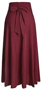 Ranphee Women's Ankle Length High Waist A-line Maxi Skirt w/ Pockets