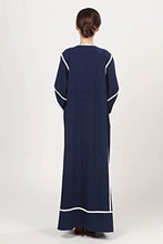 Load image into Gallery viewer, White Striped Long Sleeve Open Front Abaya - Zainab&#39;s Closet