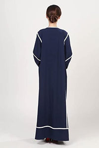White Striped Long Sleeve Open Front Abaya - Zainab's Closet