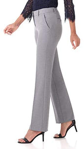 Rekucci Women's Smart Stretch Desk to Dinner Straight Leg Pant w/Zipper Closure - Zainab's Closet