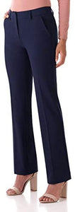 Rekucci Women's Smart Stretch Desk to Dinner Straight Leg Pant w/Zipper Closure - Zainab's Closet