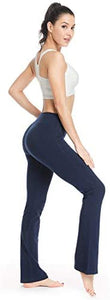 Houmous S-XXL Petite/Regular/Tall Length, Women's Yoga Bootleg Pants Inner Hidden Pocket Workout Pants - Zainab's Closet