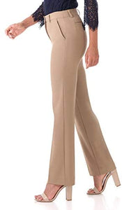 Rekucci Women's Smart Stretch Desk to Dinner Straight Leg Pant w/Zipper Closure - Zainab's Closet