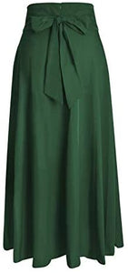 Ranphee Women's Ankle Length High Waist A-line Maxi Skirt w/ Pockets