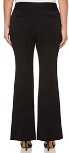 Rafaella Women's Curvy Fit Gabardine Boot Leg Trousers - Zainab's Closet