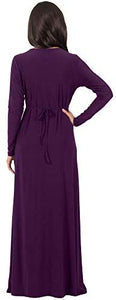 KOH KOH V-Neck Flowy Formal Kaftan Dress - Zainab's Closet